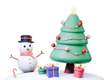3d Christmas scene illustration